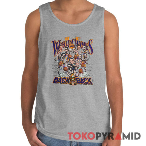 Rare Vintage 87 88 Lakers Salem Caricature Back To Back Champions Tank Top