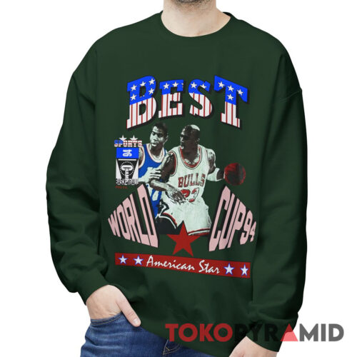 Rare Vintage 90's Chicago Bulls Lakers Michael Jordan and Magic Johnson Sweatshirt