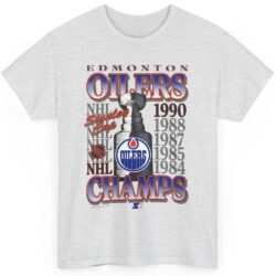 Rare Vintage 90s Edmonton Oilers Stanley Cup Champs Shirt