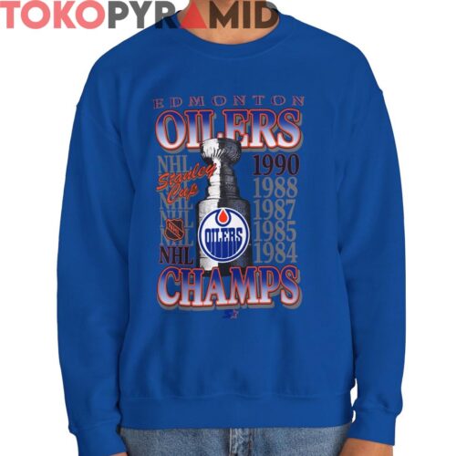 Rare Vintage 90s Edmonton Oilers Stanley Cup Champs Shirt