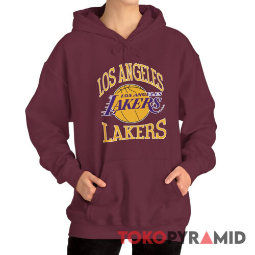 Rare Vintage 90s Los Angeles Lakers Logo Spellout Hoodie
