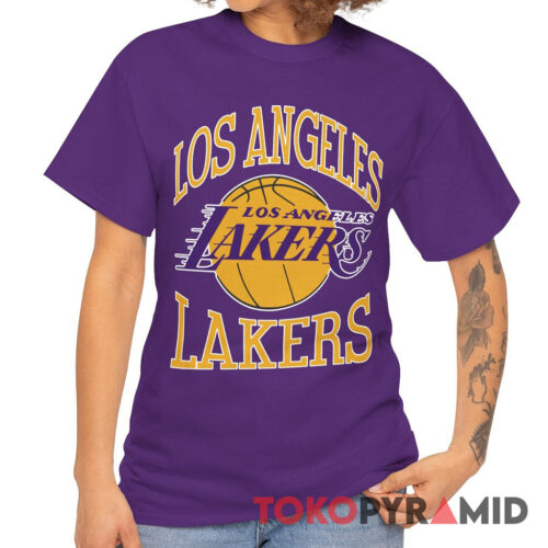Rare Vintage 90s Los Angeles Lakers Logo Spellout Shirt