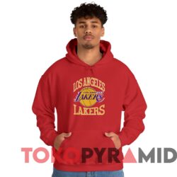 Rare Vintage 90s Los Angeles Lakers Logo Spellout Tee 2 Rare Vintage 90s Los Angeles Lakers Logo Spellout Tee Red Hoodie