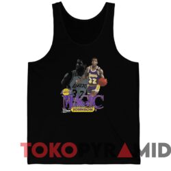 Rare Vintage 90s Los Angeles Lakers Magic Johnson Salem Sportswear Tee Black Tanktop