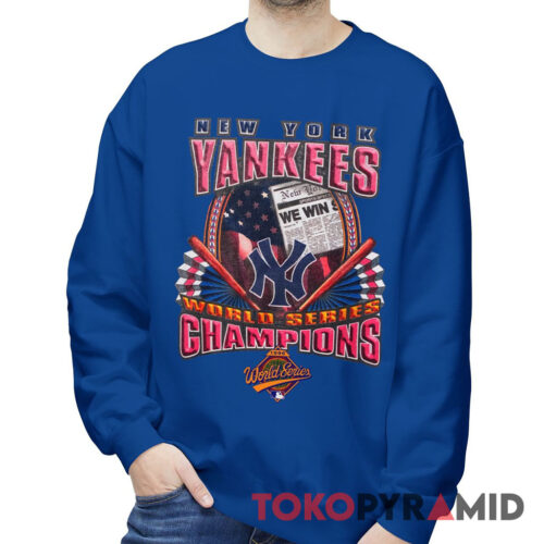 Rare Vintage 90s MLB New York Yankees 1996 World Series Champions Tee Baseball Sweatshirt