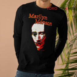Rare Vintage 90S Marilyn Manson Album Rock Band Shirt 4 Rare Vintage 90s Marilyn Manson Album Rock Band Long sleeved