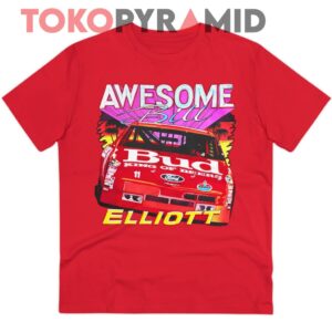 Rare Vintage 90s Nascar Bill Elliott Awesome Budweiser T shirt