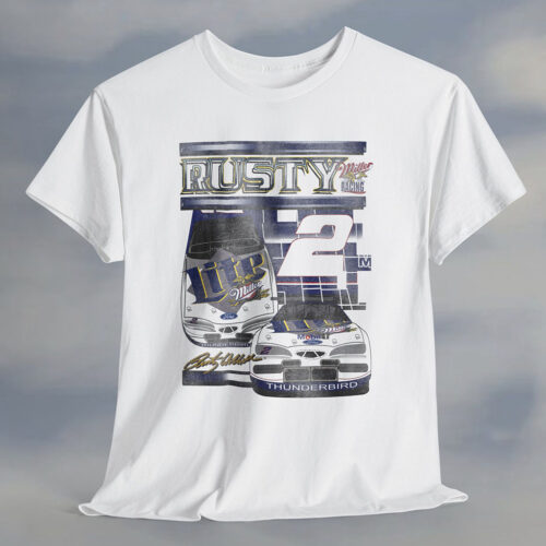 Rare Vintage 90s Nascar Rusty Wallace 2 Miller Lite T Shirt
