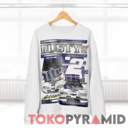 Rare Vintage 90s Nascar Rusty Wallace 2 Miller Lite White Sweatshirt