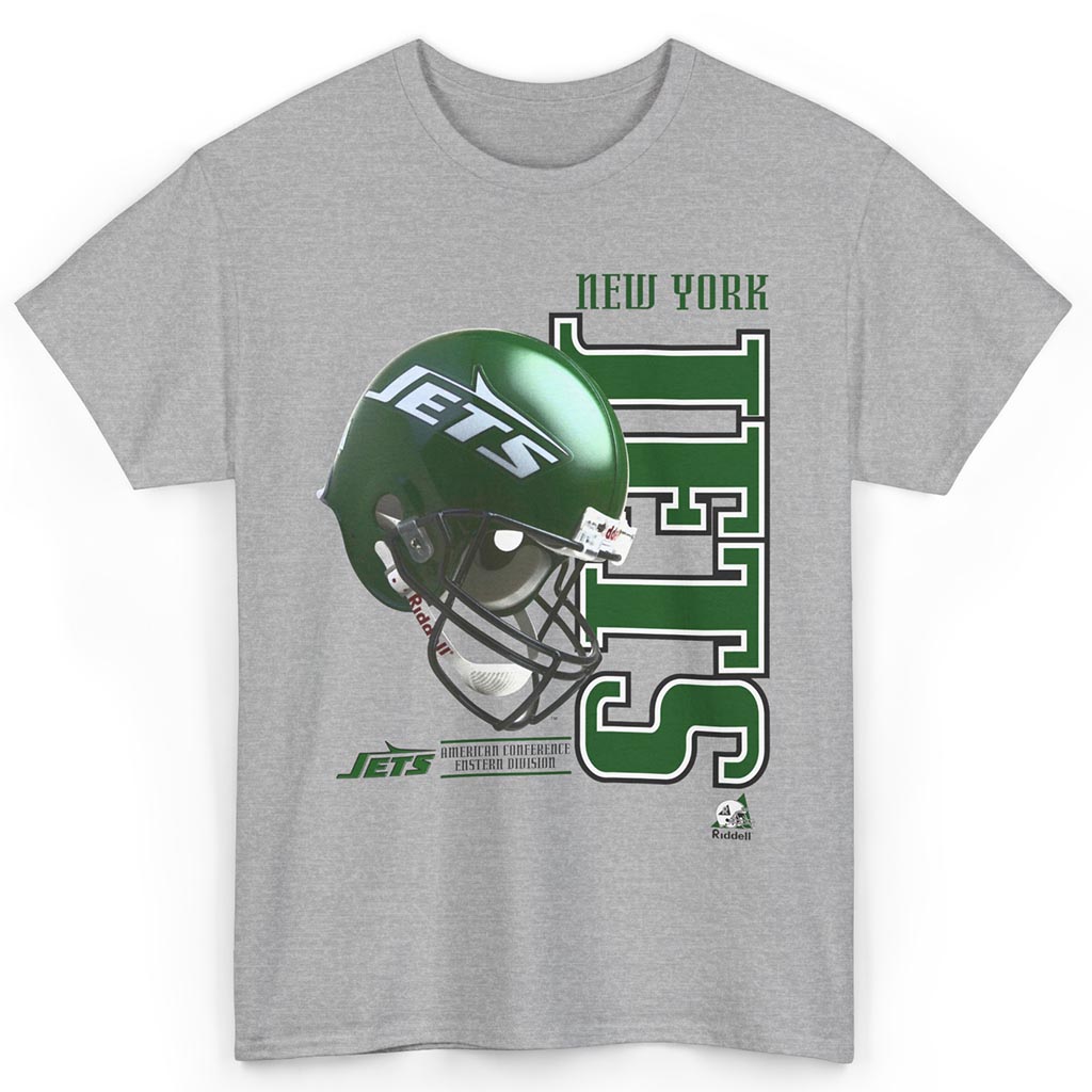 Rare Vintage 90s New York Jets Riddell Helmet Logo Shirt Rare Vintage 90s New York Jets Riddell Helmet Logo Shirt