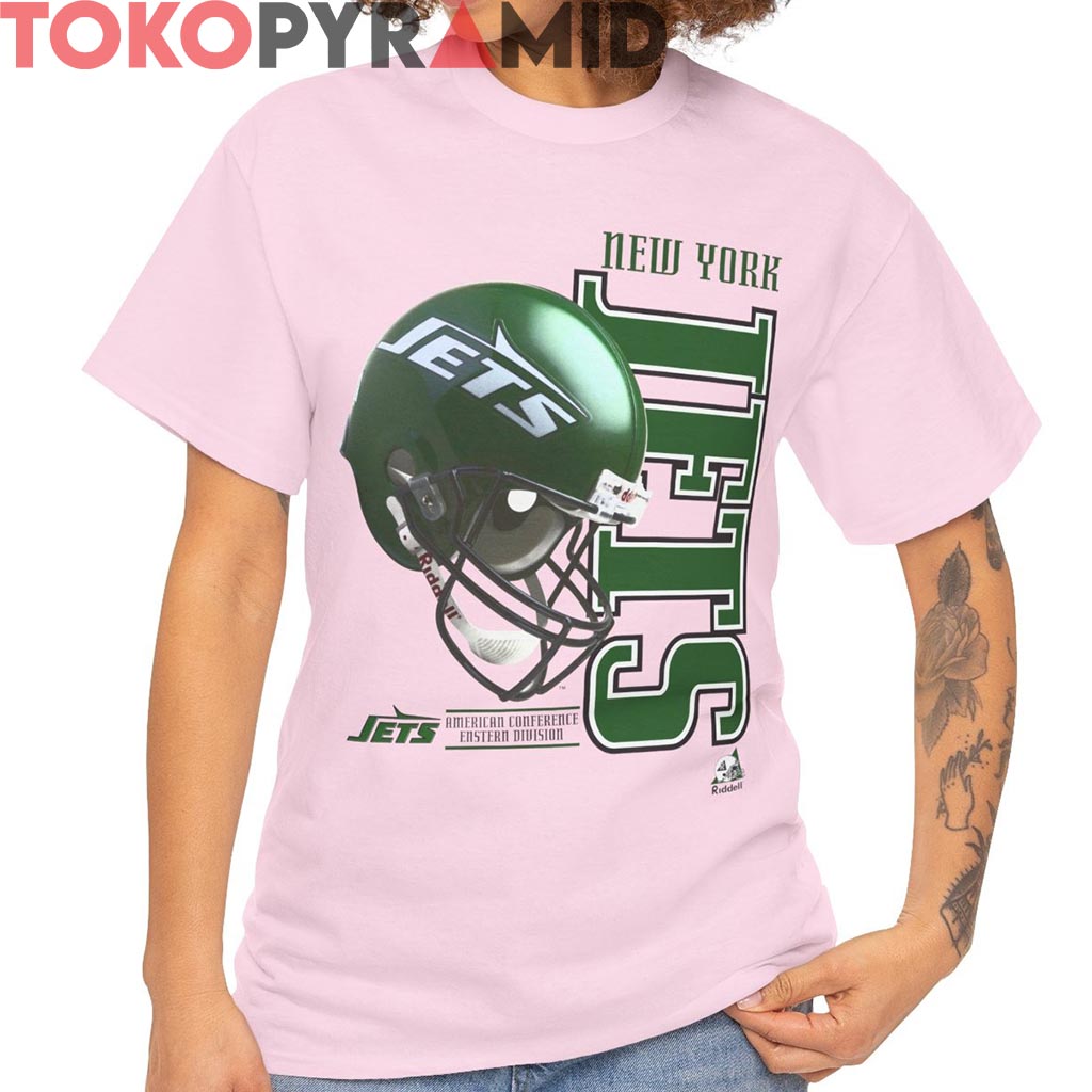 Rare Vintage 90s New York Jets Riddell Helmet Logo Shirt Rare Vintage 90s New York Jets Riddell Helmet Logo Shirt