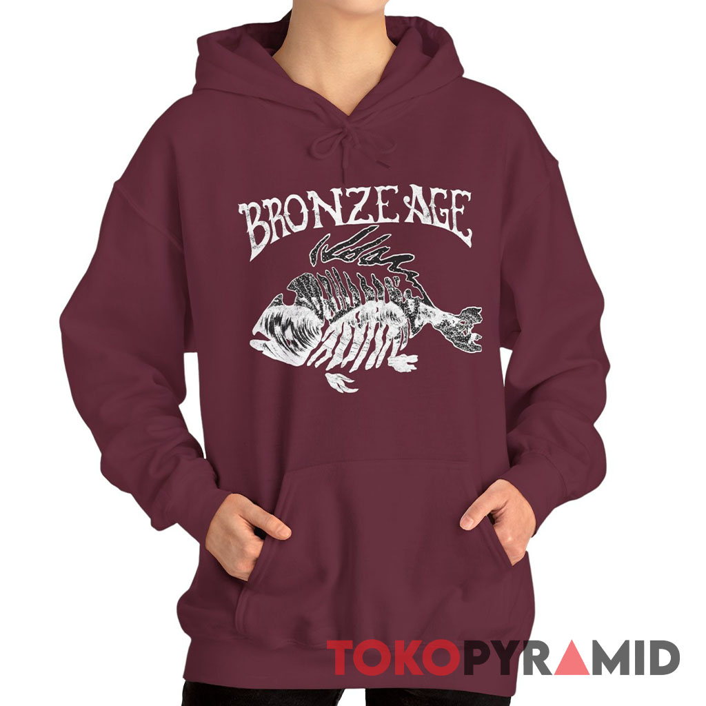 Rare Vintage 90s Thrasher Bronze Age Fish Bones Hoodie Rare Vintage 90s Thrasher Bronze Age Fish Bones Hoodie