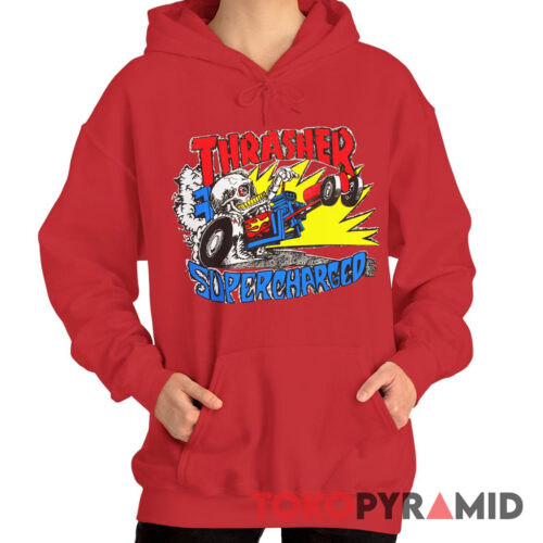 Rare Vintage 90s Thrasher Supercharges Skateboard Hoodie