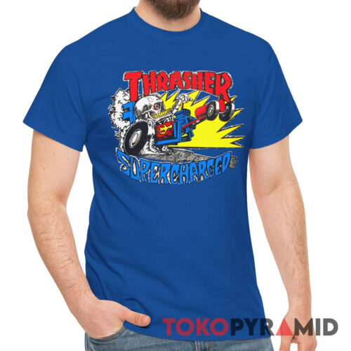 Rare Vintage 90s Thrasher Supercharges Skateboard Shirt