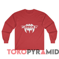 Rare Vintage 90s Zorlac Skateboards Logo Tee Red Long sleeved