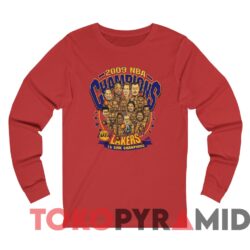 Rare Vintage Adidas 2009 NBA Champions Lakers Caricature Tee Red Long sleeved