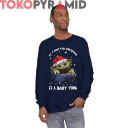 Rare Vintage All I Want For Christmas Is A Baby Yoda Sweatshirt 3 Rare Vintage All I Want For Christmas Is A Baby Yoda