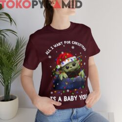Rare Vintage All I Want For Christmas Is A Baby Yoda Sweatshirt 2 Rare Vintage All I Want For Christmas Is A Baby Yoda