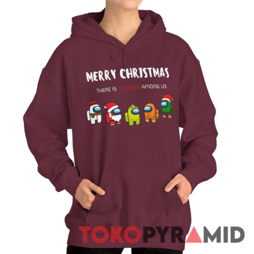 Rare Vintage Among Us Character Trending Christmas There Is A Grinch Among Us Hoodie