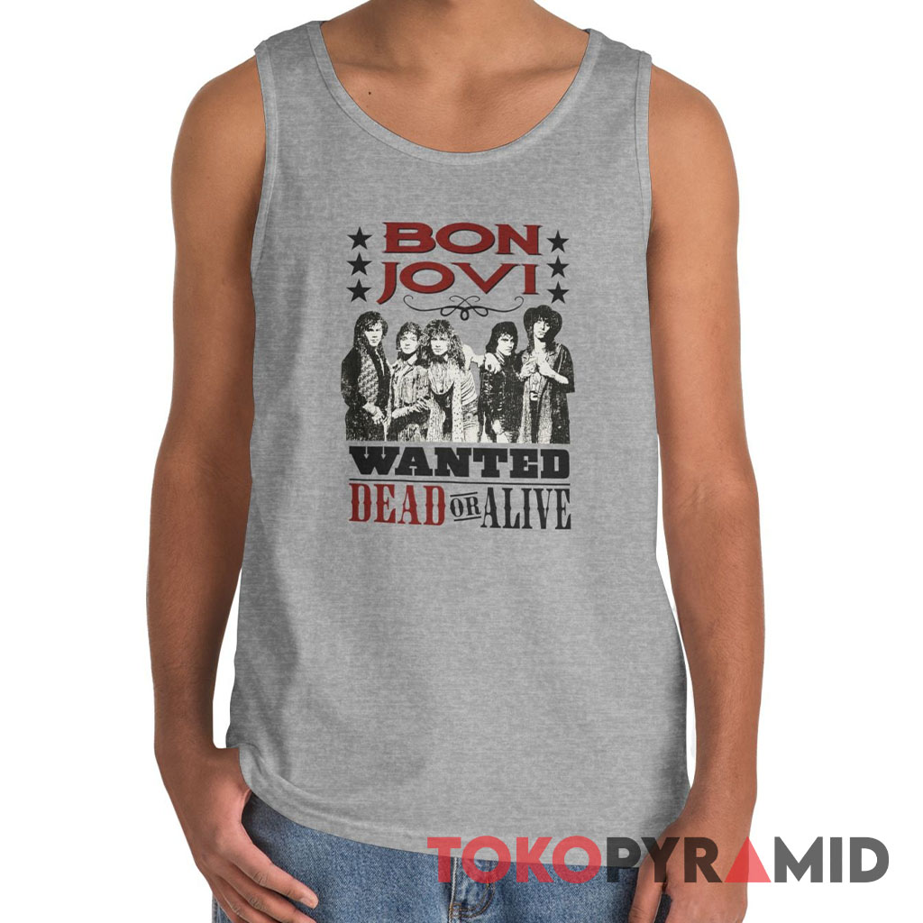 Rare Vintage Bon Jovi Wanted Dead Or Alive Tank Top Rare Vintage Bon Jovi Wanted Dead Or Alive Tank Top