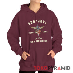 Rare Vintage Bon Jovi Your Love Is Like Bad Medicine Hoodie