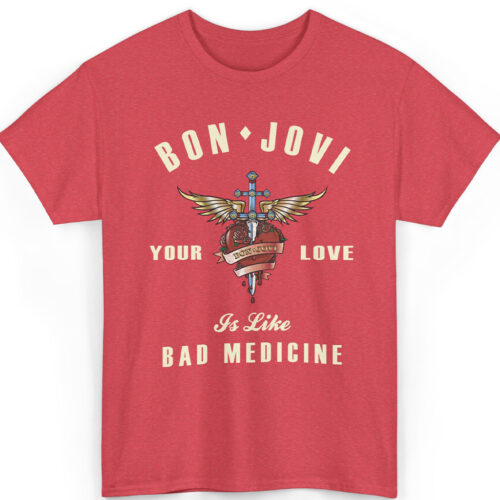 Rare Vintage Bon Jovi Your Love Is Like Bad Medicine Shirt