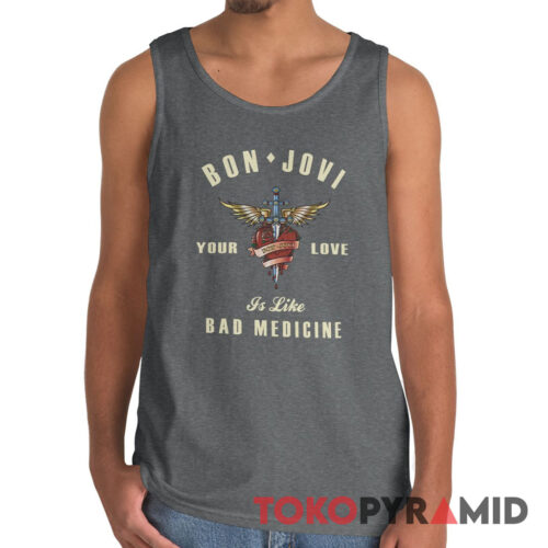 Rare Vintage Bon Jovi Your Love Is Like Bad Medicine Tank Top