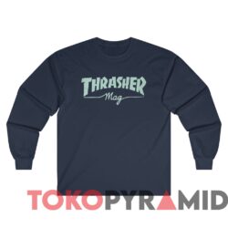 Rare Vintage Camiseta Thrasher Mag Feminina Logo Tee 2 Rare Vintage Camiseta Thrasher Mag Feminina Logo Tee Navy Long sleeved