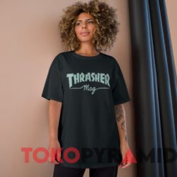 Rare Vintage Camiseta Thrasher Mag Feminina Logo Tee 1 Rare Vintage Camiseta Thrasher Mag Feminina Logo Tee Woman Black T shirt