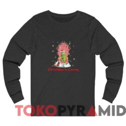 Rare Vintage Christmas Is Coming Grinch Candy Cane Throne Sweatshirt 4 Rare Vintage Christmas Is Coming Grinch Candy Cane Throne Sweater Dark Heather Long sleeved