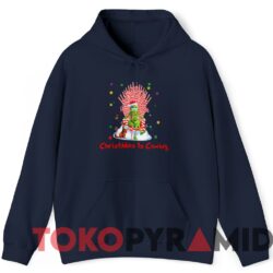 Rare Vintage Christmas Is Coming Grinch Candy Cane Throne Sweatshirt 2 Rare Vintage Christmas Is Coming Grinch Candy Cane Throne Sweater Navy Hoodie