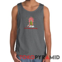 Rare Vintage Christmas Is Coming Grinch Candy Cane Throne Tank Top