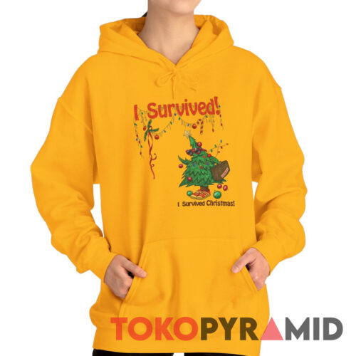 Rare Vintage Christmas Tree I Survived Christmas Hoodie