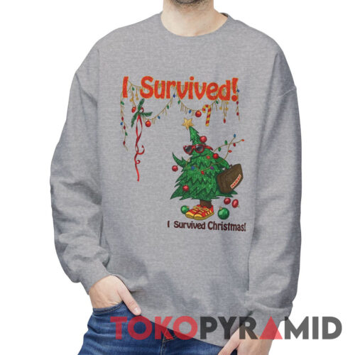 Rare Vintage Christmas Tree I Survived Christmas Sweatshirt