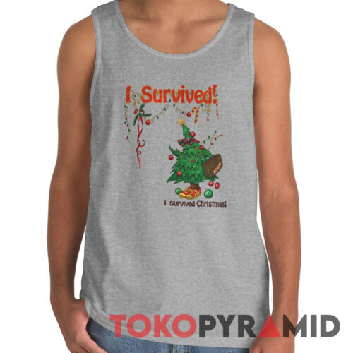 Rare Vintage Christmas Tree I Survived Christmas Tank Top