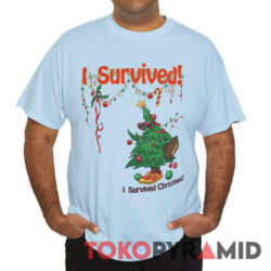 Rare Vintage Christmas Tree I Survived Christmas Tee
