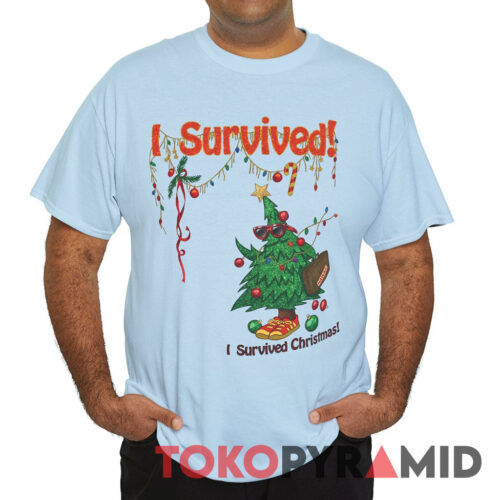 Rare Vintage Christmas Tree I Survived Christmas Tee