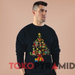 Rare Vintage Christmas Tree The Grinch Santa Sweater Man Black Sweater
