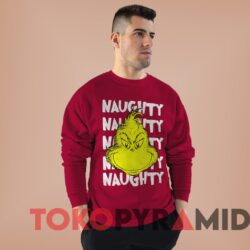 Rare Vintage Dr.seuss Naughty Grinch Sweater Man Red Sweater