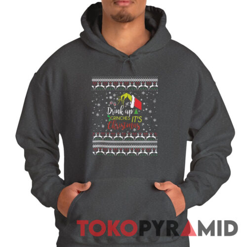 Rare Vintage Drink Up Grinches Ugly It's Christmas Hoodie