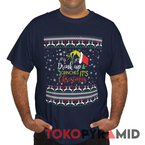 Rare Vintage Drink Up Grinches Ugly It's Christmas Tee