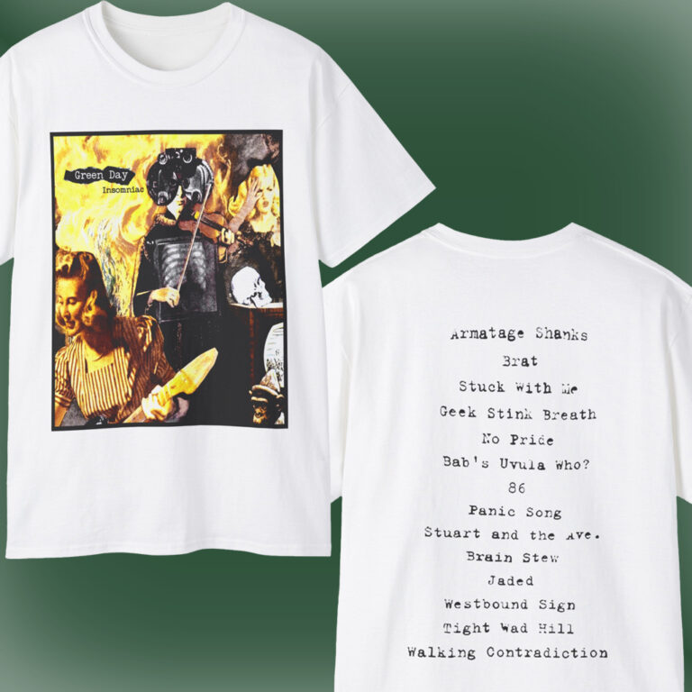 Rare Vintage Green Day Insomniac Shirt - TokoPyramid