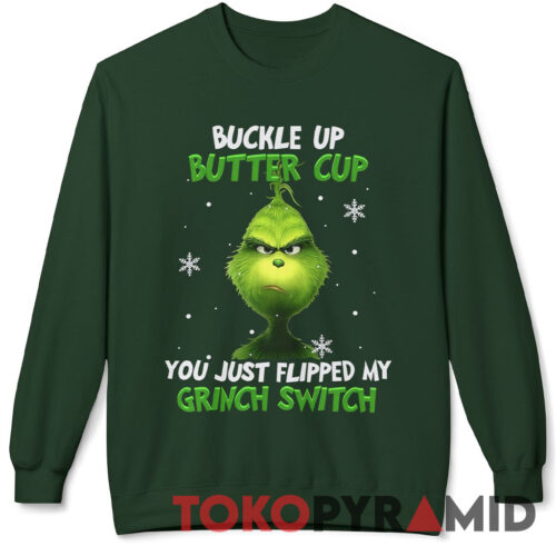 Rare Vintage Grinch Buckle Up Butter Cup You Just Flipped My Grinch Switch Shirt