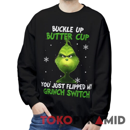 Rare Vintage Grinch Buckle Up Butter Cup You Just Flipped My Grinch Switch Sweatshirt