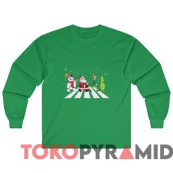 Rare Vintage Grinch Elf Santa And Snowman Road Merry Christmas Sweatshirt 4 Rare Vintage Grinch Elf Santa And Snowman Road Merry Christmas Sweater Kelly Long sleeved