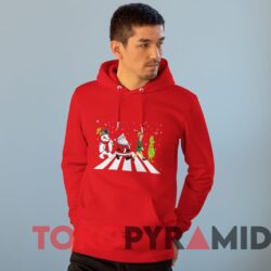 Rare Vintage Grinch Elf Santa And Snowman Road Merry Christmas Sweatshirt 3 Rare Vintage Grinch Elf Santa And Snowman Road Merry Christmas Sweater Man Red Hoodie