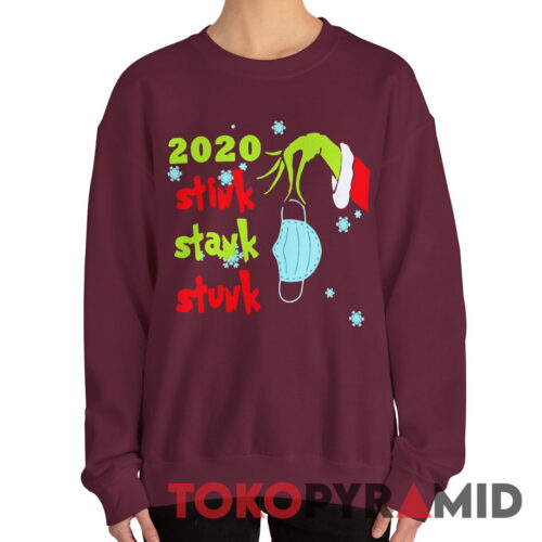 Rare Vintage Grinch Hand Holding Mask 2020 Stink Stank Stunk Sweatshirt Rare Vintage Grinch Hand Holding Mask 2020 Stink Stank Stunk Sweatshirt
