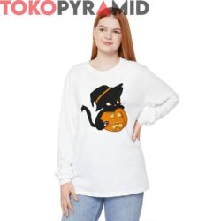 Rare Vintage Halloween Cat Pumpkin Shirt
