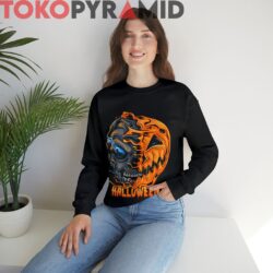 Rare Vintage Halloween Half Skull Pumpkin Shirt