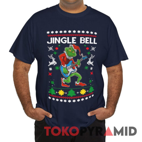 Rare Vintage Jingle Bell The Grinch Guitar Christmas Ugly Tee
